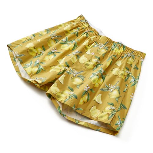 laydown image of Organic Cotton Lemons Boxer Shorts