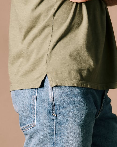 on model image of The Vintage Slub Polo Shirt