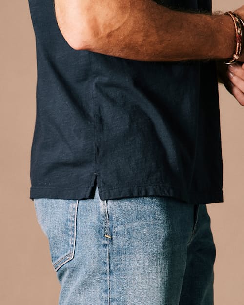 on model image of The Vintage Slub Polo Shirt