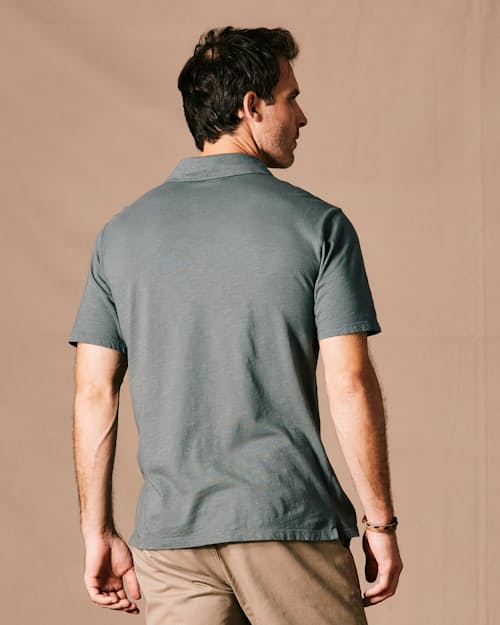 on model image of The Vintage Slub Polo Shirt
