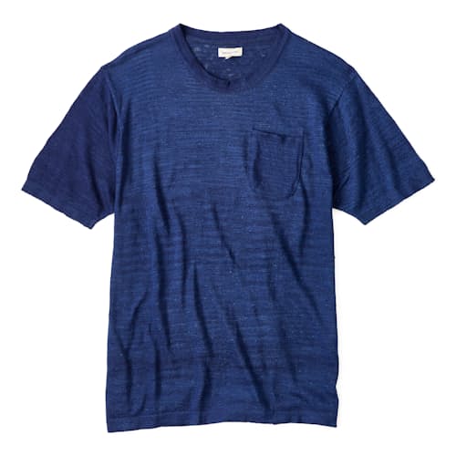 laydown image of Lightweight Flat Knit Pocket T-Shirt
