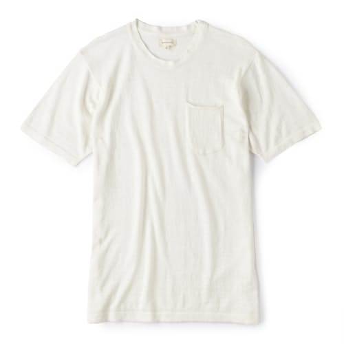 laydown image of Lightweight Flat Knit Pocket T-Shirt