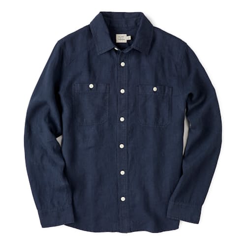laydown image of Crossback Linen Workshirt