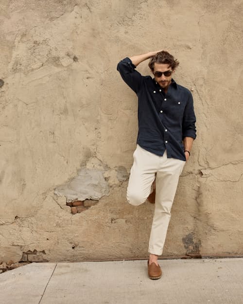 lifestyle image of Sabah Leather Slip On Shoe