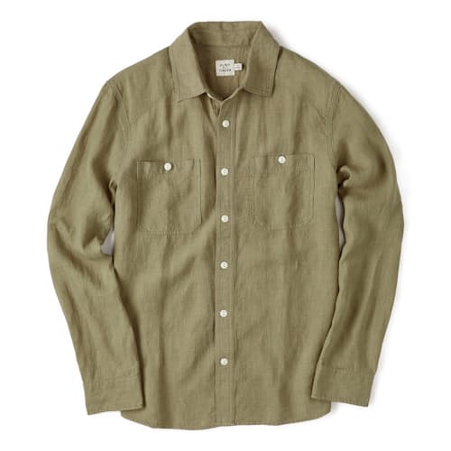 laydown image of Crossback Linen Workshirt