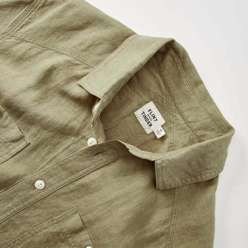 laydown detail image of Crossback Linen Workshirt