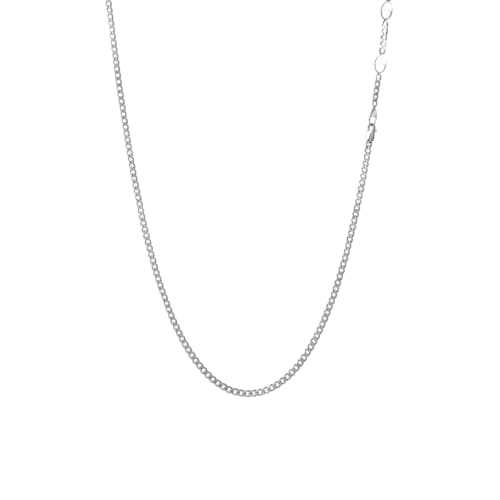 laydown detail image of 3mm Cuban Chain Necklace with Extension