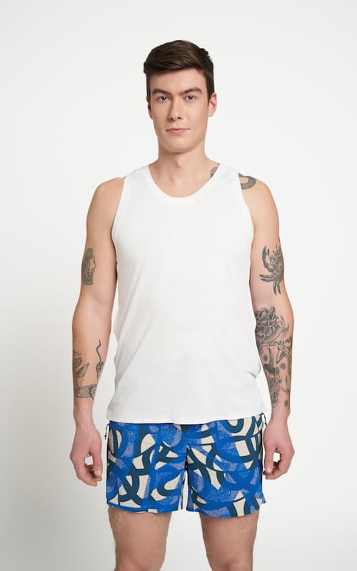 on model image of Lightweight Performance Singlet Tank Top