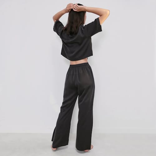 on model image of Women's Washable Silk High Rise Pant Set