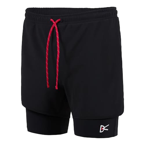 laydown image of Four-Way Stretch Layered Pocketed Trail Short