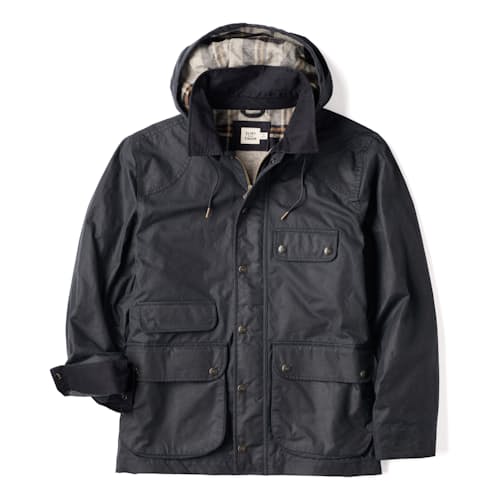 laydown image of Flannel-Lined Waxed Hudson Jacket