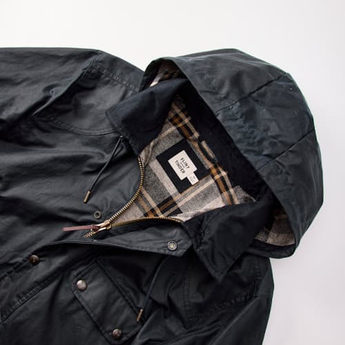laydown detail image of Flannel-Lined Waxed Hudson Jacket