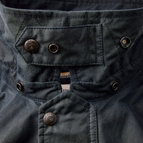 laydown detail image of Flannel-Lined Waxed Hudson Jacket