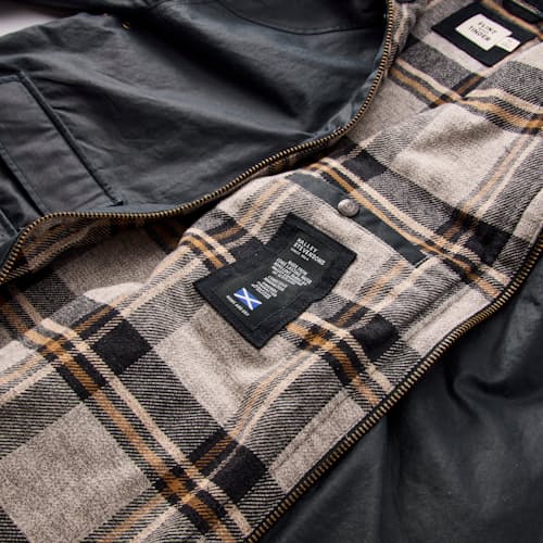 laydown detail image of Flannel-Lined Waxed Hudson Jacket