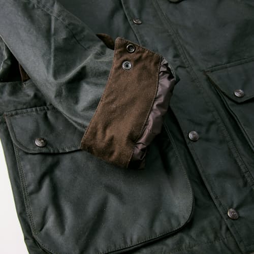 laydown detail image of Flannel-Lined Waxed Hudson Jacket