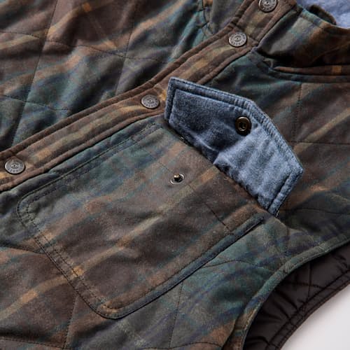 laydown detail image of Quilted Waxed Vest - Special Edition