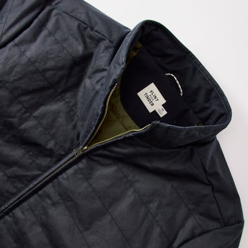 laydown detail image of York Quilted Waxed Jacket