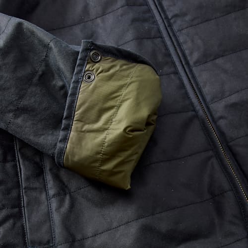 laydown detail image of York Quilted Waxed Jacket