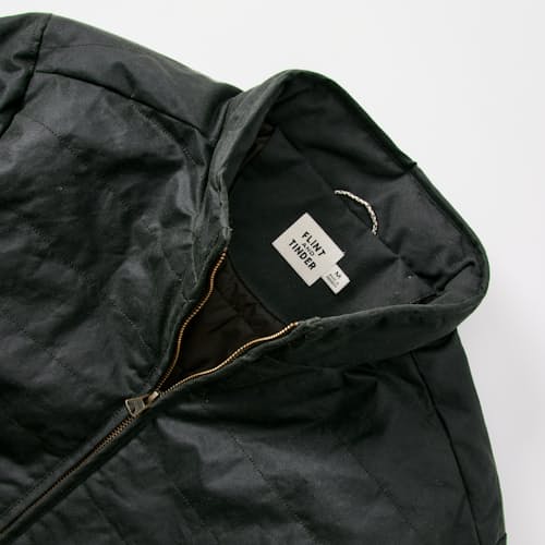 laydown detail image of York Quilted Waxed Jacket