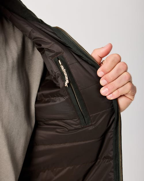 lifestyle image of York Quilted Waxed Jacket