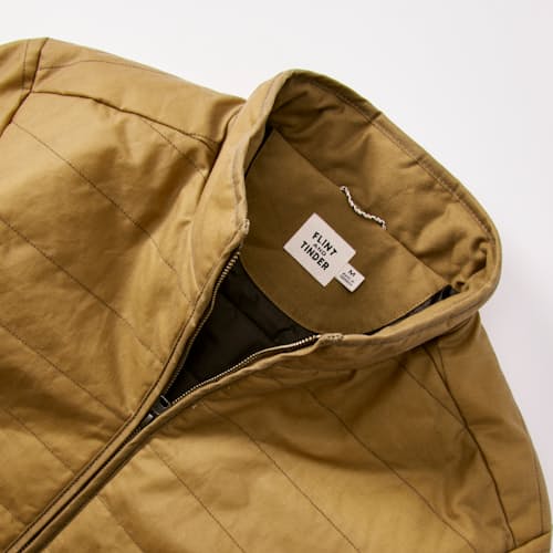 laydown detail image of York Quilted Waxed Jacket