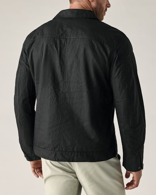 on model image of James Waxed Snap Jacket