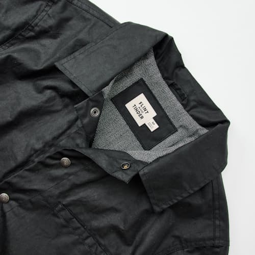 laydown detail image of The James Waxed Snap Jacket