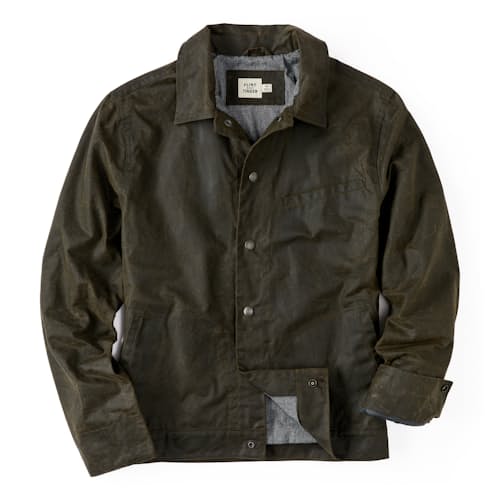 laydown image of The James Waxed Snap Jacket