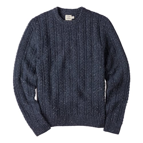 laydown image of Highlands Guide Cable Crewneck Sweater