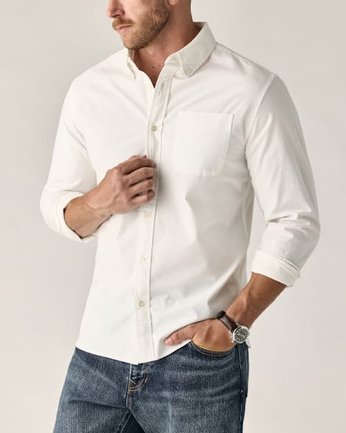 on model image of Oxford Draftsman Shirt