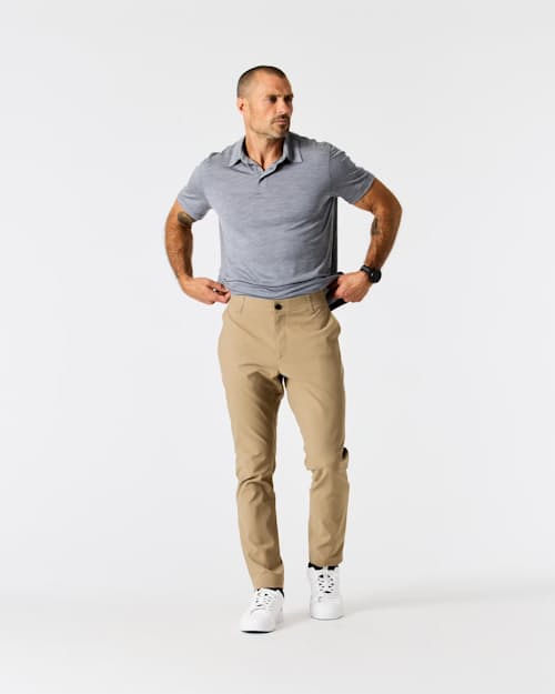 Zac is 6'0", 175lbs, and wearing size 32x32 in Khaki