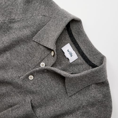 laydown detail image of Long Sleeve Knit Polo