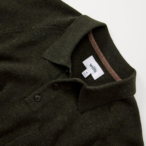 laydown detail image of Long Sleeve Knit Polo