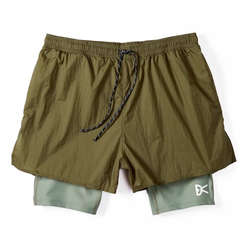 laydown image of Ripstop Layered Trail Shorts - 5"