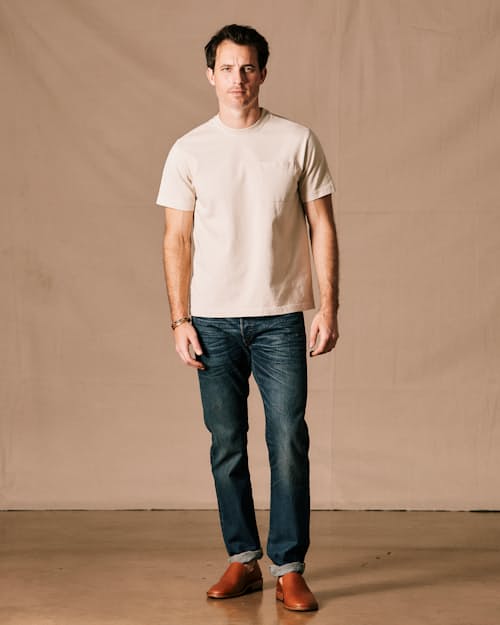 on model image of American Heavyweight Pocket T-Shirt