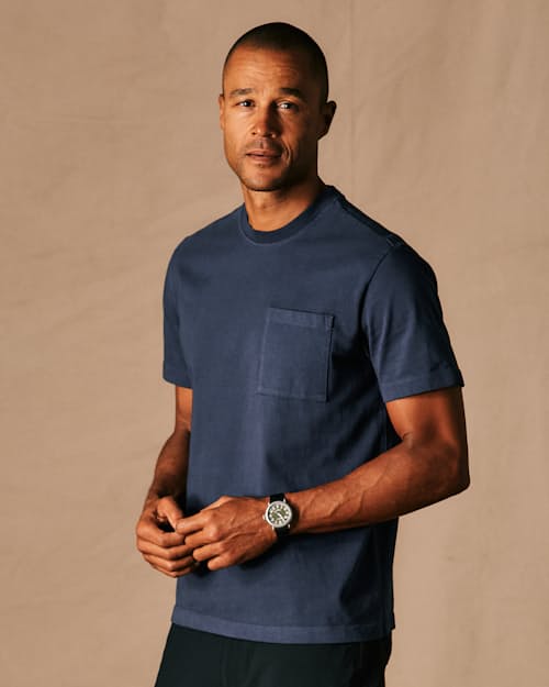 on model image of American Heavyweight Pocket T-Shirt