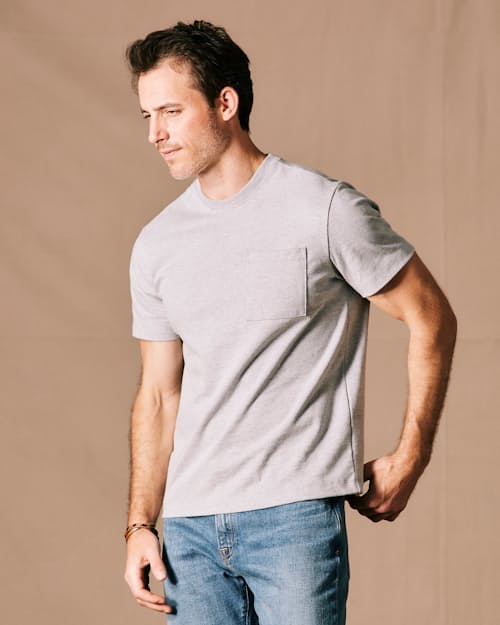 on model image of American Heavyweight Pocket T-Shirt