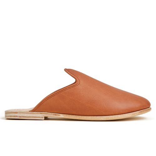 laydown image of Women's Baba Leather Slip On Mule