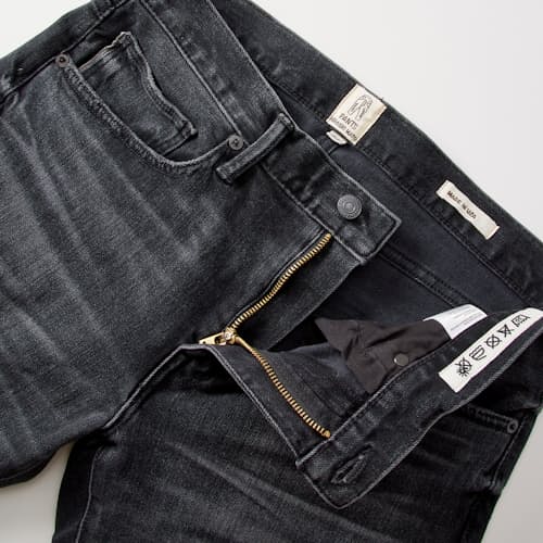 laydown detail image of The Pen Slim Stretch Selvedge Denim Jeans
