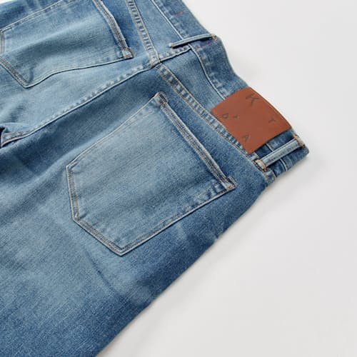laydown detail image of The Pen Slim Stretch Selvedge Denim Jeans