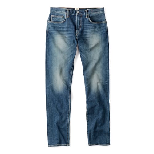 laydown image of The Pen Slim Stretch Selvedge Denim Jeans