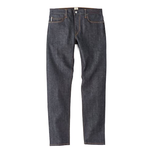 laydown image of The Pen Slim Stretch Selvedge Denim Jeans