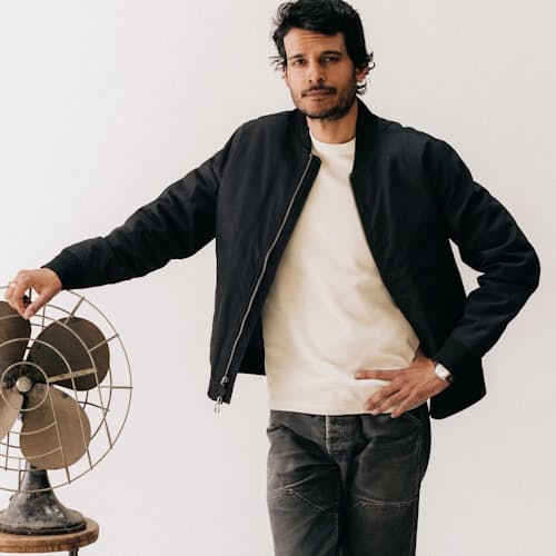 on model image of The Dry Waxed Bomber Jacket