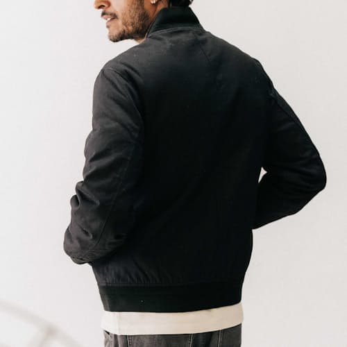 on model image of The Dry Waxed Bomber Jacket