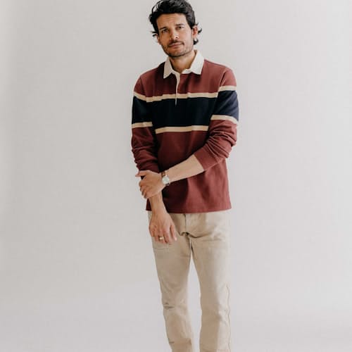 on model image of The Rugby Shirt