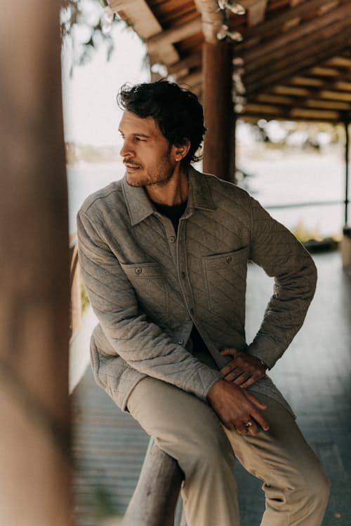 lifestyle image of The Fall Line Quilted Overshirt