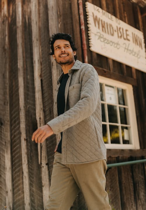 lifestyle image of The Fall Line Quilted Overshirt