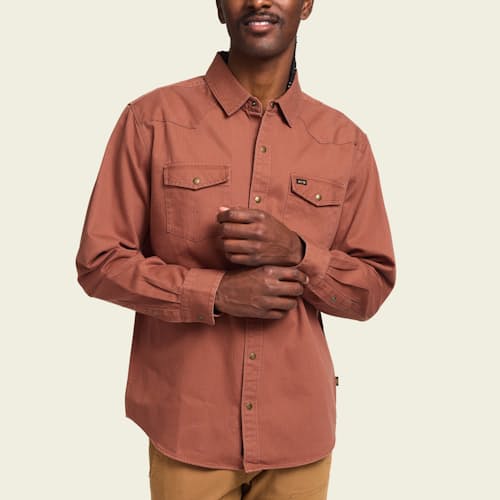 on model image of Sawhorse Workshirt