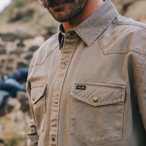 lifestyle image of Sawhorse Workshirt
