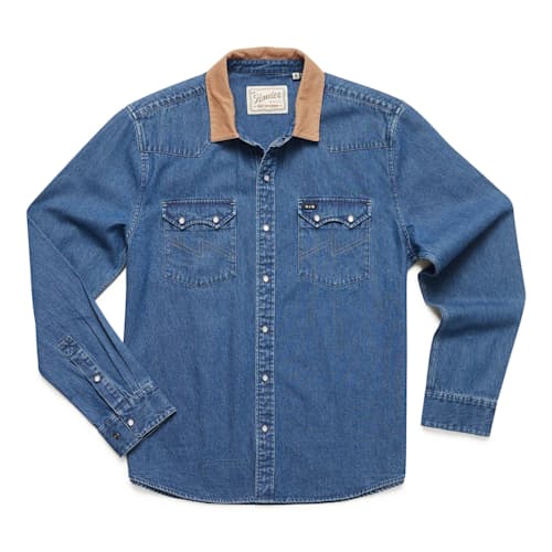 laydown image of Dust Up Denim Snapshirt